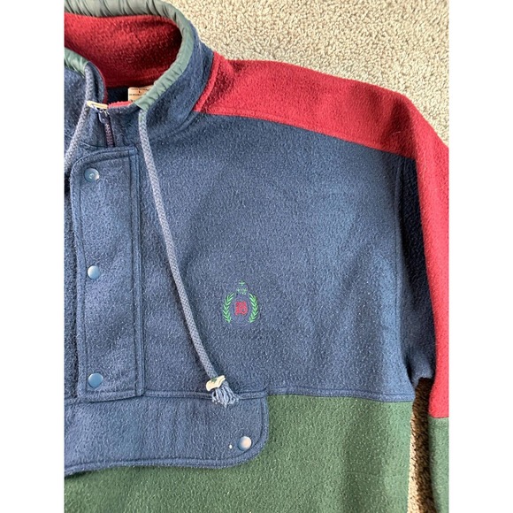 Bugle Boy Other - VINTAGE Bugle Boy Jacket Mens Large Blue Green Colorblock Fleece Pullover 90s